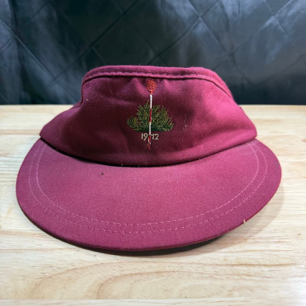 vintage Town Talk 1912 Burgundy Visor Made in the USA